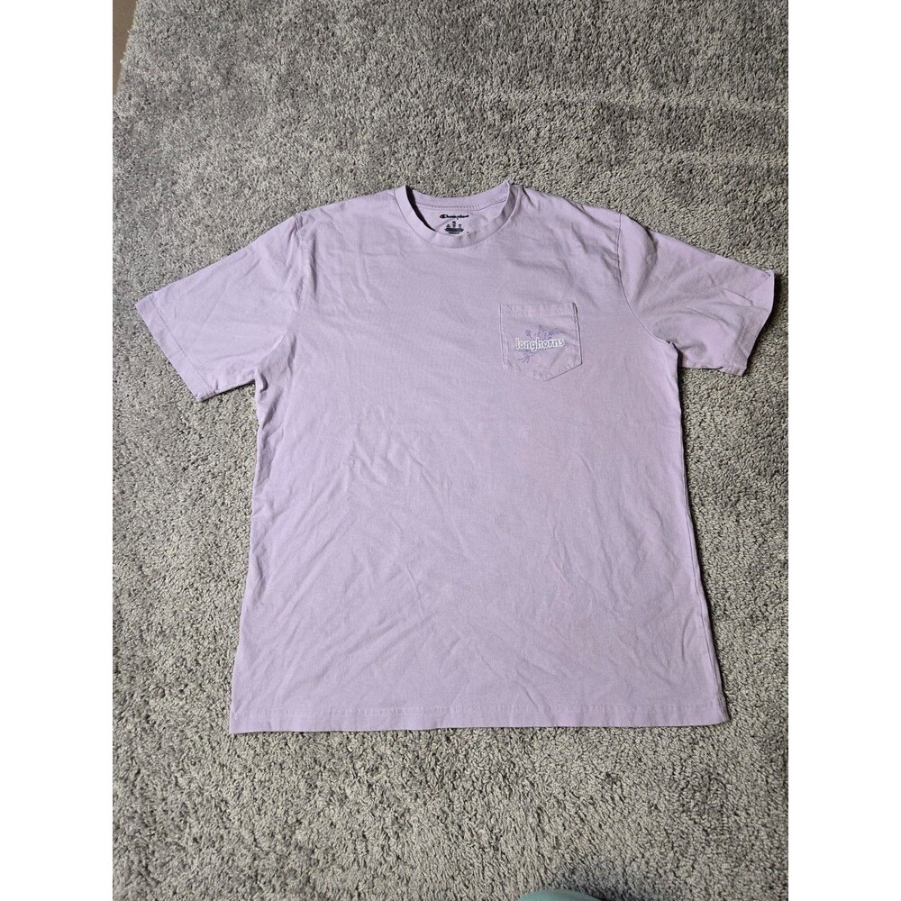 Champion NCAA Texas Longhorns Pocket Tshirt Purple Floral Women's size XL